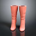 Stylish Pink Knee High Boots With Smooth Design For Everyday Lifestyle Use