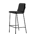 Modern Black Bar Stools with Leather Seats and Metal Frames Showcasing Sleek Design Details
