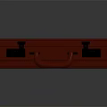Red Suitcase With Golden Clasps Red Handle And Smooth Reflective Surface 3d model