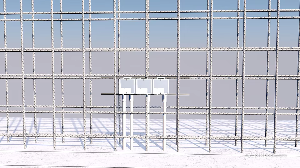 Reinforced Steel Mesh Structural Component With Grid Pattern in Building Construction 3d model