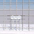 Reinforced Steel Mesh Structural Component With Grid Pattern in Building Construction 3d model