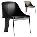 Modern Black Leather Single Chair With Sleek Metal Legs And Comfortable Design