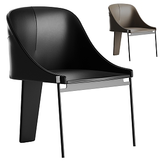 Modern Lenzi Metallic Leather Single Chair 3d model