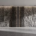 Dark Modern Textured Background Wall With Stone Texture And Vertical Stripes Interior