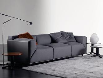 Modern Meridiani three-seat sofa 3d model