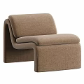 Blue Modern Curved Leisure Chair with Upholstered Fabric for Living Room