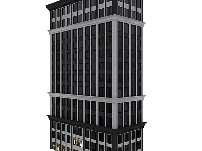 Modern Commercial Complex with Glass Facade and Multiple Floors for Retail and Office Spaces 3d model