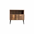 Modern Wooden Entryway Sideboard Cabinet With Storage Compartments Drawers And Black Legs