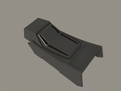Industrial Black Mechanical Part With Geometric Grooves And Flat Surface Design 3d model