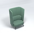 Green Abstract Sofa With High Backrest Single Seater Black Legs Modern Interior Design 3d model
