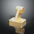 Golden Metal Mechanical Bracket With Base And Holes Structural Part Design