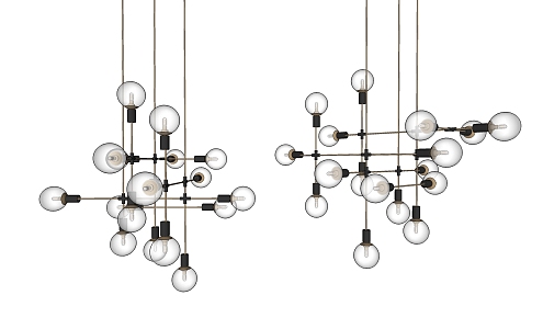 Light Luxury Chandelier Multi-head Glass Chandelier 3d model