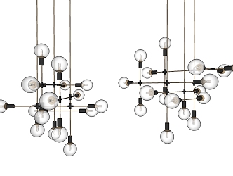 Light Luxury Chandelier Multi-head Glass Chandelier 3d model