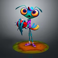 3D Animated Ant Figurine With Colorful Base For Commercial Display Equipment