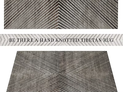 Hand Knotted Tibetan Square Rug With Geometric Pattern And Neutral Tones 3d model