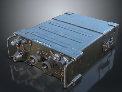 Old-fashioned Electronic Device With Industrial Design Metal Casing Multiple Knobs And Ports 3d model