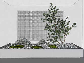 Modern landscape sketch potted landscape 3d model