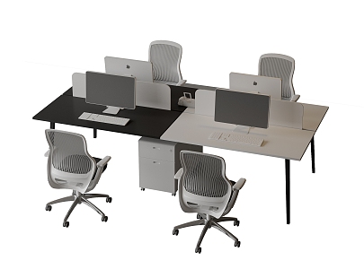 Modern Office Desk and Chair Combination Workstation Computer Desk and Chair Rotatable Chair E-Sports Chair 3d model