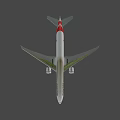 Qantas Passenger Airplane With White Body Red Tail And Spirit of Australia Livery