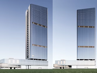 Modern Office Building Simple Super High-rise Office Building 3d model
