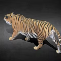 Realistic 3D Rendered Tiger With Walking Posture And Open Mouth