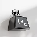 Sports Equipment 14 KG Black Weight Plate Mounted on Wall Hook