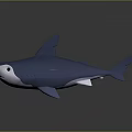 Cartoon Shark Character 3D Model Figurine With Cute Blue And White Design