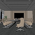 Modern Meeting Room Conference Table and Chair Office Chair Conference Long Table 3d model