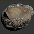 Owl grimace owl long-eared owl wulin owl monkey face owl carved owl 3d model