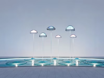 Modern Landscape Lamp Post Art Device Jellyfish Yongquan 3d model