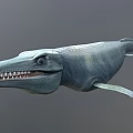 Prehistoric Marine Reptile 3D Model With Long Snout And Sharp Teeth 3d model