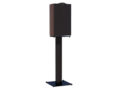 Home Audio Stand Mounted Speaker With Brown Cabinet And Black Base 3d model