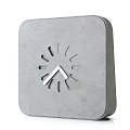 Square Concrete Grey Wall Clock With Hollow Out Dial And White Hands 3d model