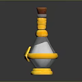 Fantasy Style Bottle With Yellow Wrapped Band Silver Body And Cork Stopper