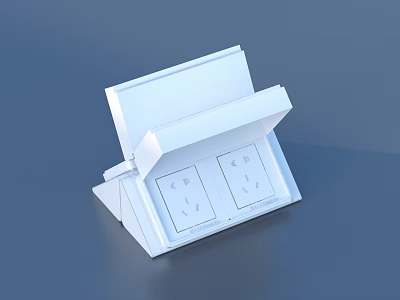 White Covered Double Socket As Essential Household Electrical Item For Home Use 3d model