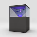 Projection Monitoring System With Cube Structure Transparent Enclosure And Purple Lighting