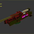 Green Military Artillery Gun Featuring Long Barrel Carriage And Wheels Design
