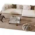 Modern sofa coffee table combination 3d model