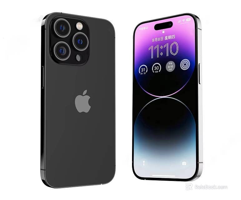 Apple iPhone Black Sleek Design Smartphone With Rear Camera And Bright 3d model 