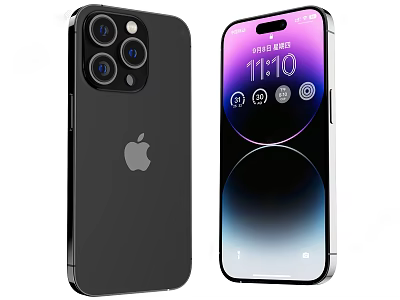 Apple iPhone Black Sleek Design Smartphone With Rear Camera And Bright 3d model
