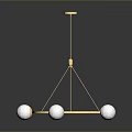 Modern Golden Circular Chandelier Design With White Spheres And Hanging Structure