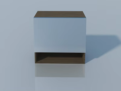 Contemporary Hinged Door Cabinet Featuring Wooden Top And Metal Body Design 3d model