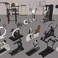 Fitness Equipment Collection Including Treadmills Exercise Bikes Dumbbells Yoga Balls For Home Gym Workouts