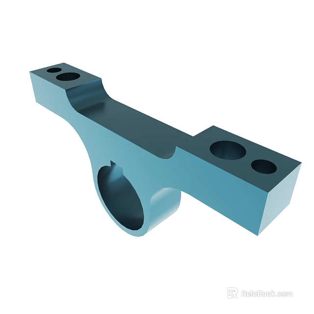 Blue Mechanical Component With Multiple Holes And Geometric Structure Design 3d model 