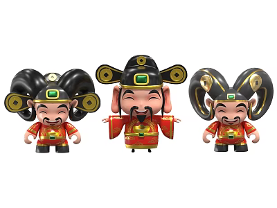 Cartoon God of Wealth God of Wealth New Year Decoration New Year Decoration Spring Festival Decoration 3d model