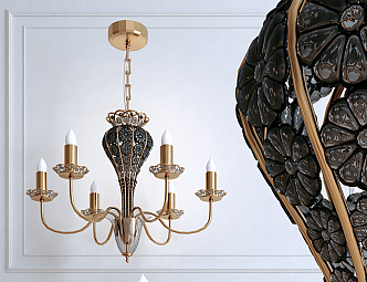 European-style chandelier multi-head chandelier 3d model