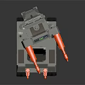 Gray Toy Vehicle With Orange Mechanical Arms And Red Cross Symbol