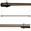 Sleek Modern Linear Pendant Light With Bronze Metal Hanging Design And Sleek Finish