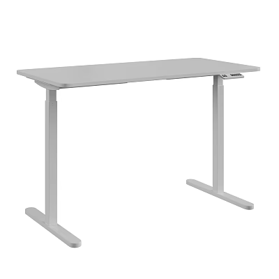 Modern White Office Desk With Adjustable Height Stable Structure And Flat Surface 3d model