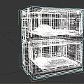 Modern Modular Double Deck Furniture With Glass Windows Black And Blue Accents For Compact Living